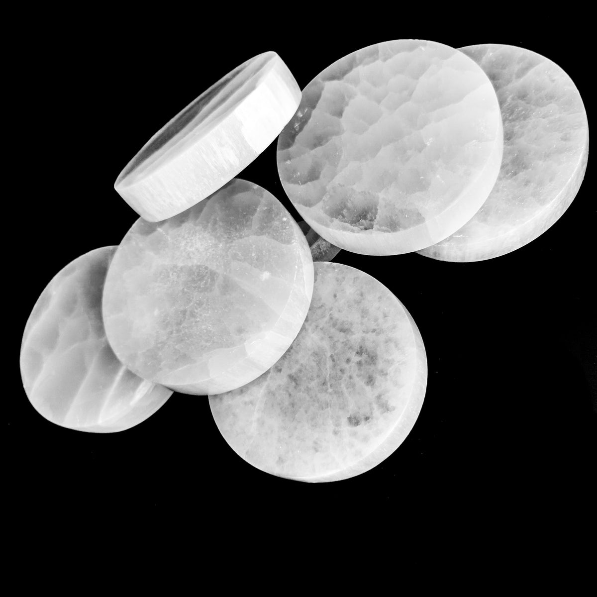 Selenite charging plate, a variety of gypsum, from Morocco.