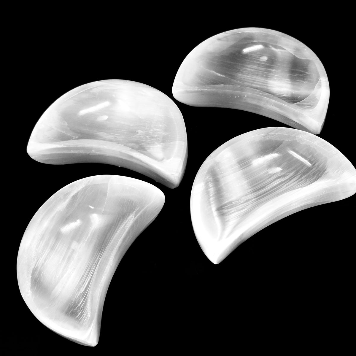 Selenite Moon dish, a variety of gypsum.