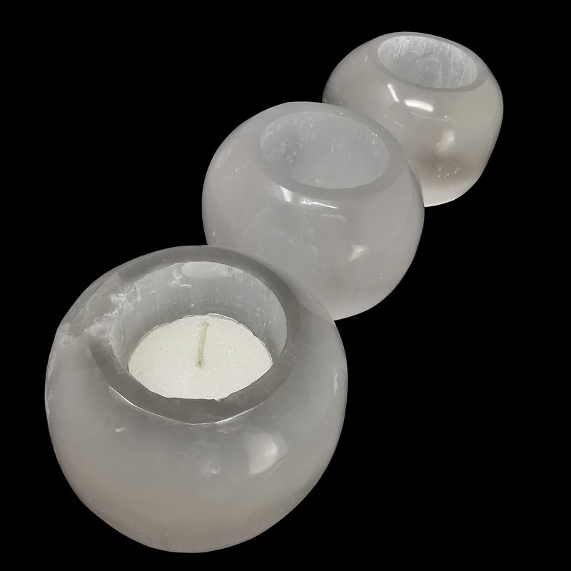 Selenite - Puffy - Candle Holder