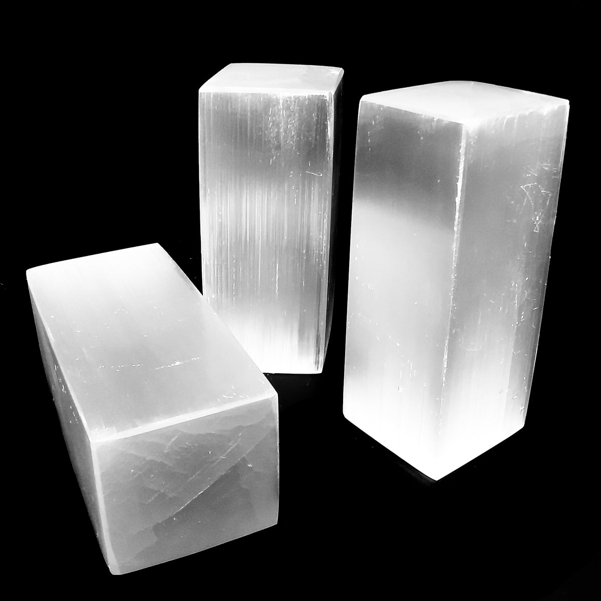 Selenite block, a variety of gypsum, from Morocco.