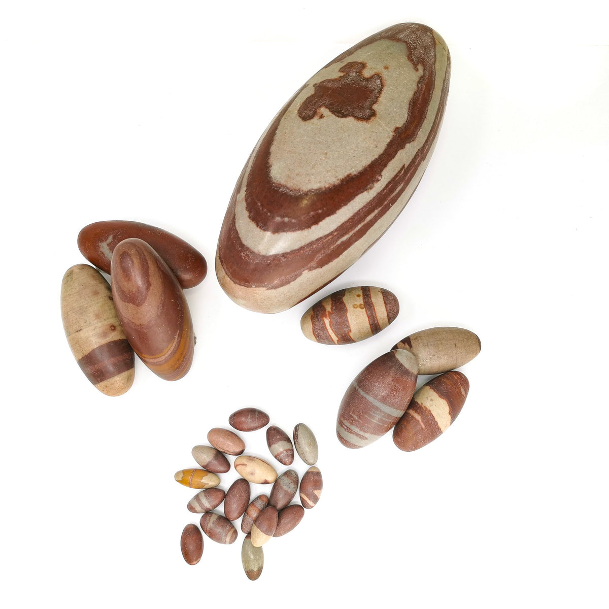 Shiva Lingam Stone palm stone from Narmada River, Onkar, India.