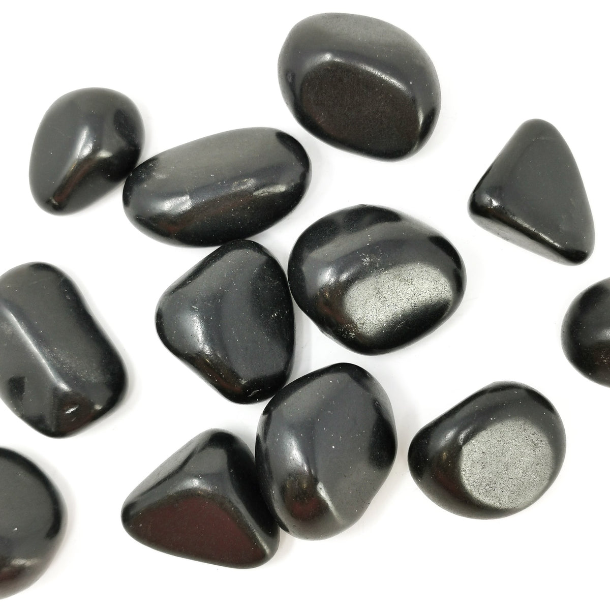 Shungite tumble from Shunga, Karelia, Russia.