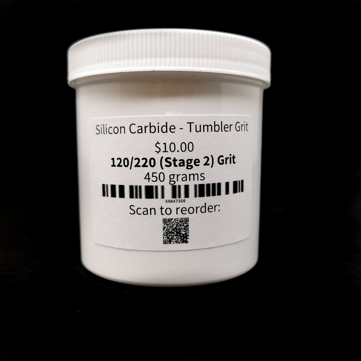 120/220 Silicon Carbide stage 2 tumbler grit.