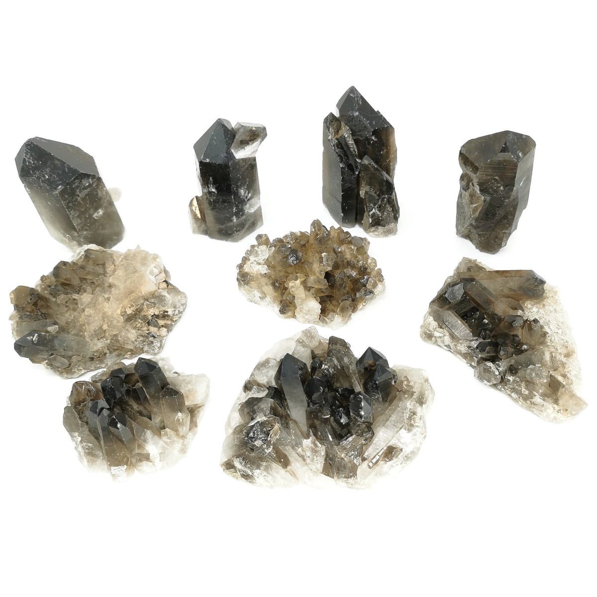 Smoky Quartz Cluster trimmed b-grade from Brazil.