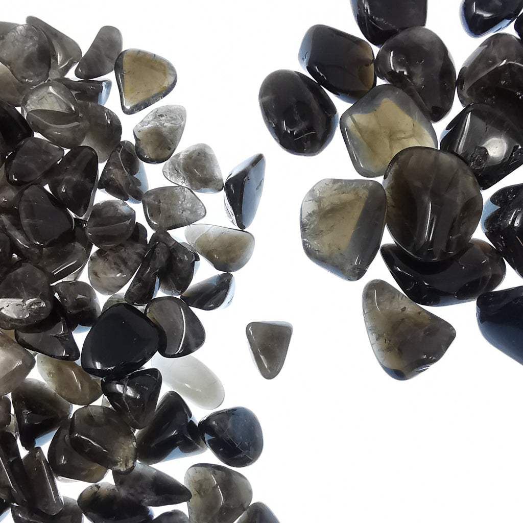 Smoky quartz tumble – spread of tumbles