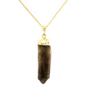 Smoky Quartz Point - Gold Plated Pendant