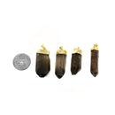 Smoky Quartz Point - Gold Plated Pendant