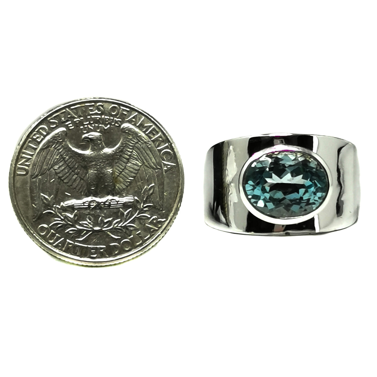 Sterling Silver Wide Shank ring.