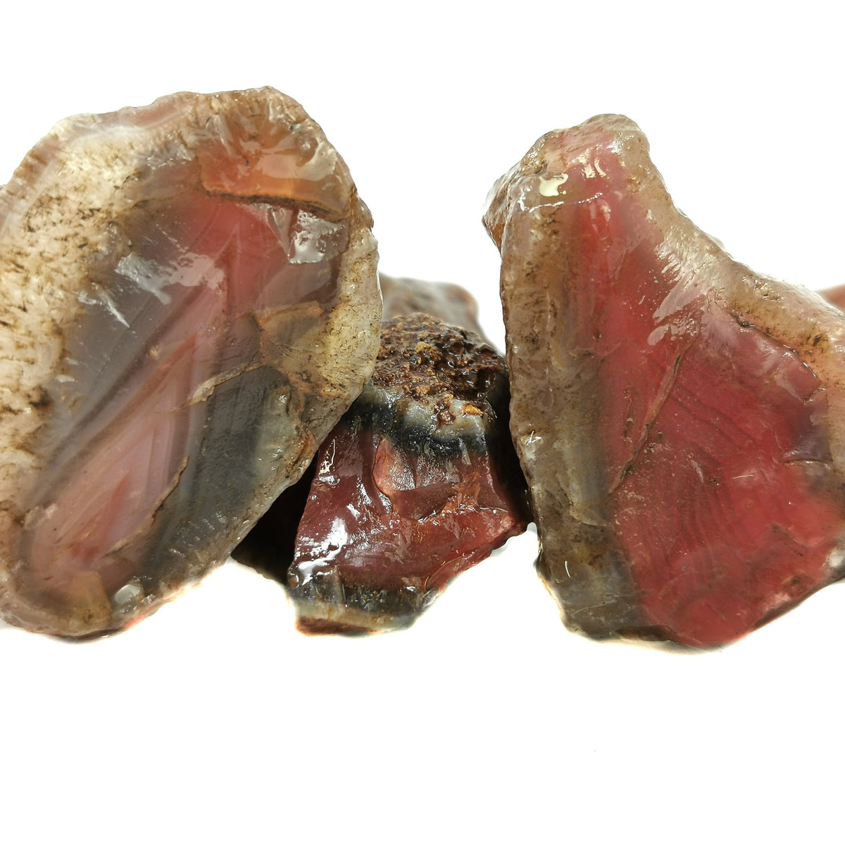 Swazi Agate rough, a variety of chalcedony.