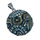 Black Ice - Swirl Medallion - Pendant