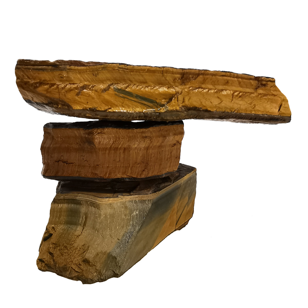 Tiger's Eye rough, a variety of quartz, from South Africa.