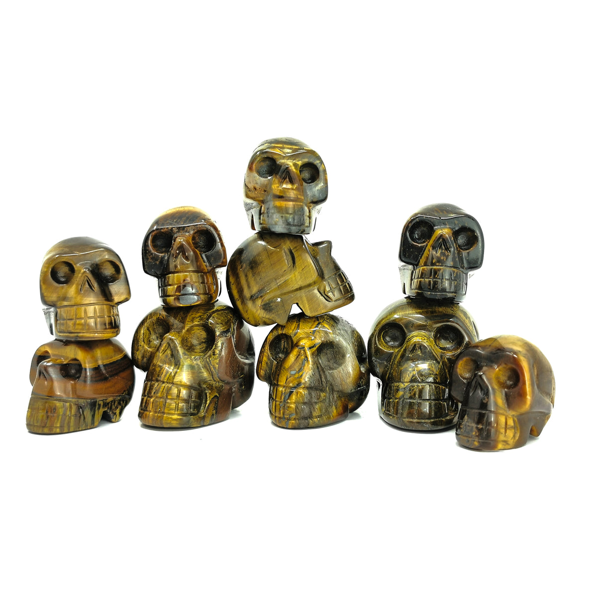 Tigers Eye skull from Griquatown West, South Africa.