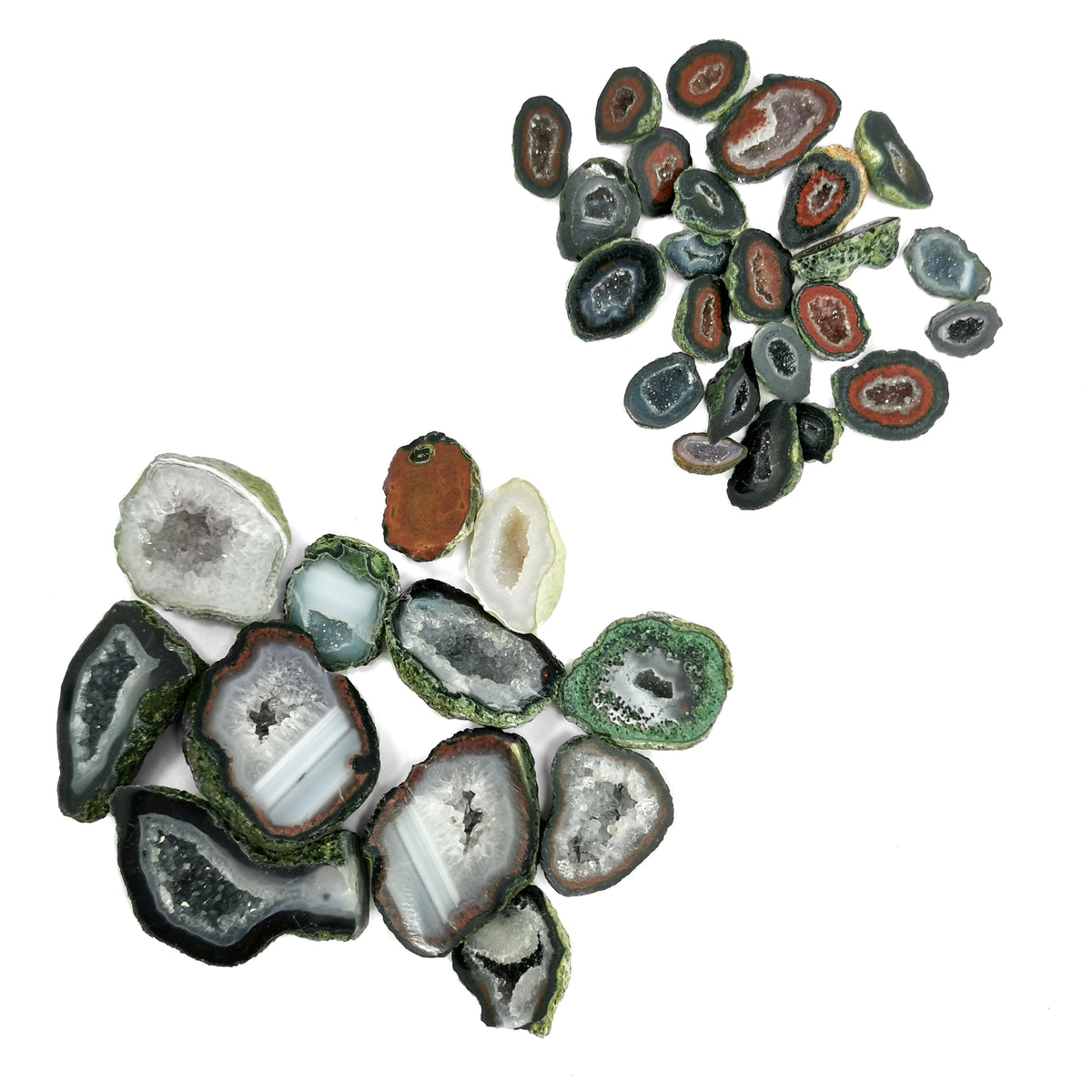 Tabasco Geode single cut half polished from Tabasco, Zacatecas, Mexico.