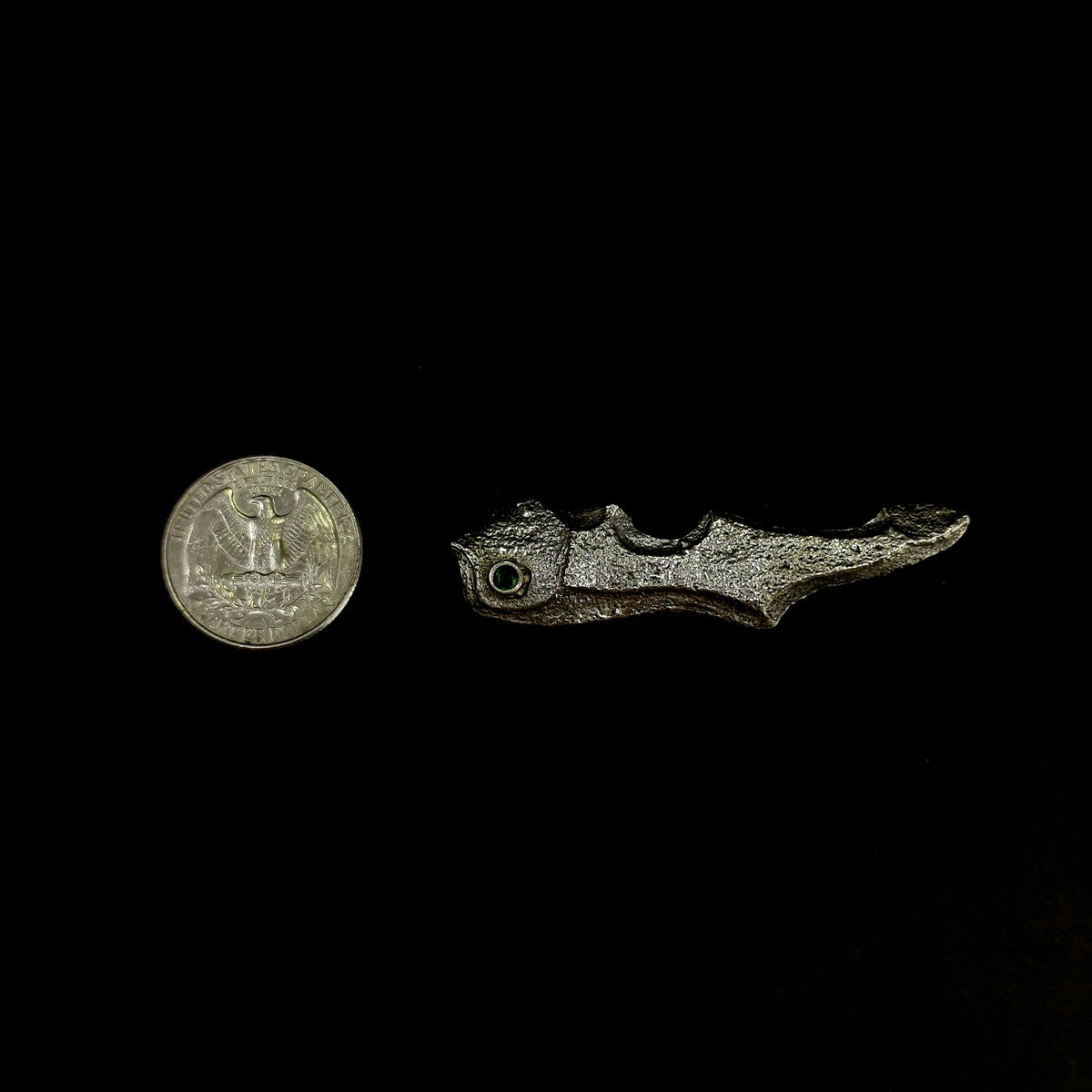 Tree Bark pendant with Chrome Diopside.