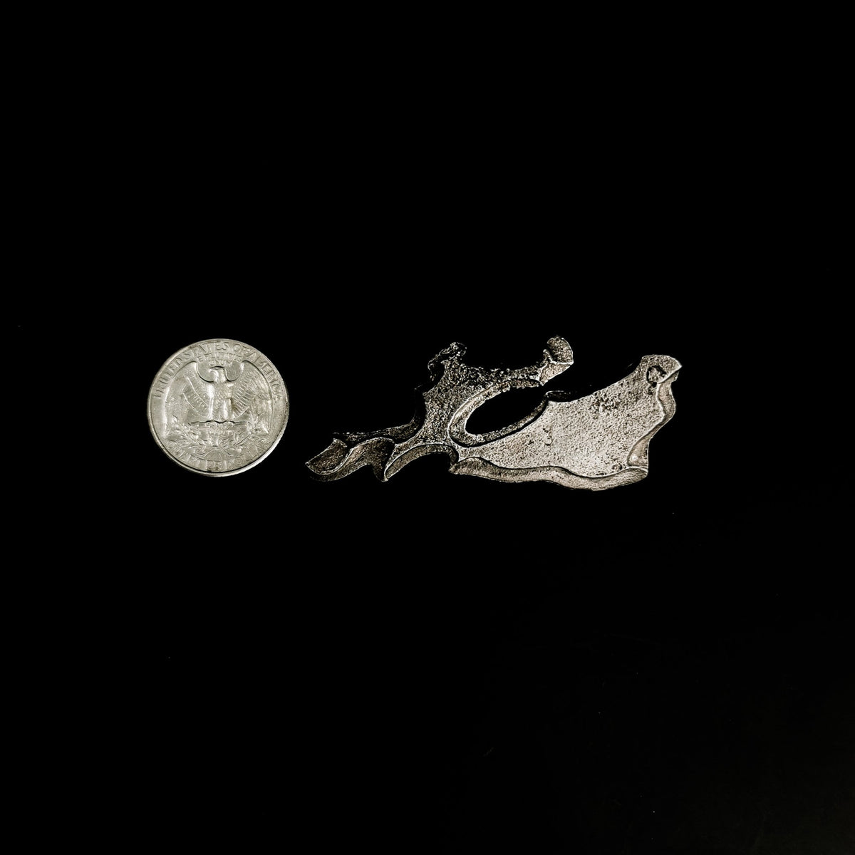 Tree Bark pendant in oxidized sterling silver.