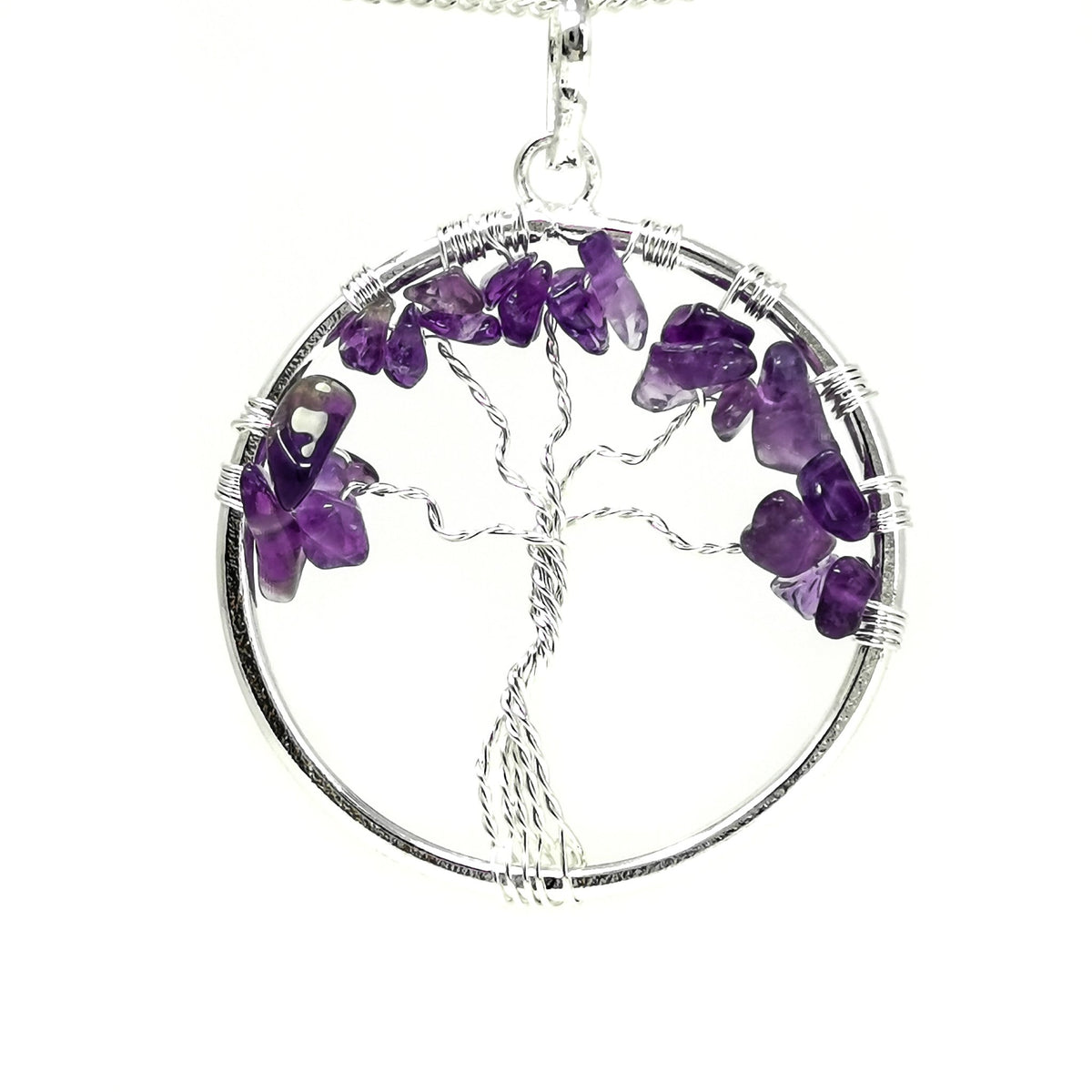 Tree of Life wire wrap pendant – gemstone chip variety 13