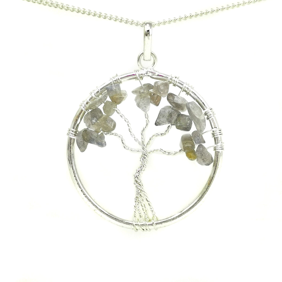 Tree of Life wire wrap pendant – gemstone chip variety 6