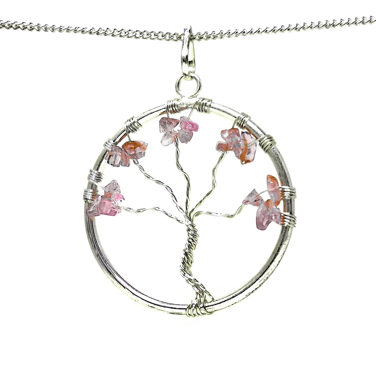 Tree of Life wire wrap pendant – gemstone chip variety 4