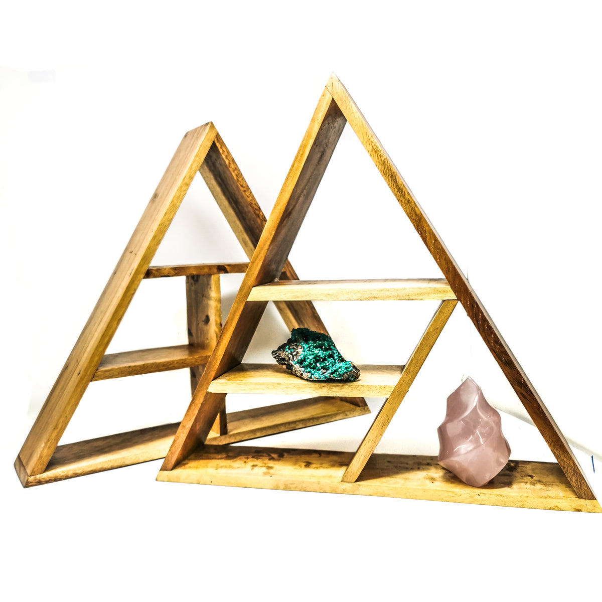 Teak Triangle Wooden Shelf, made of teak wood.