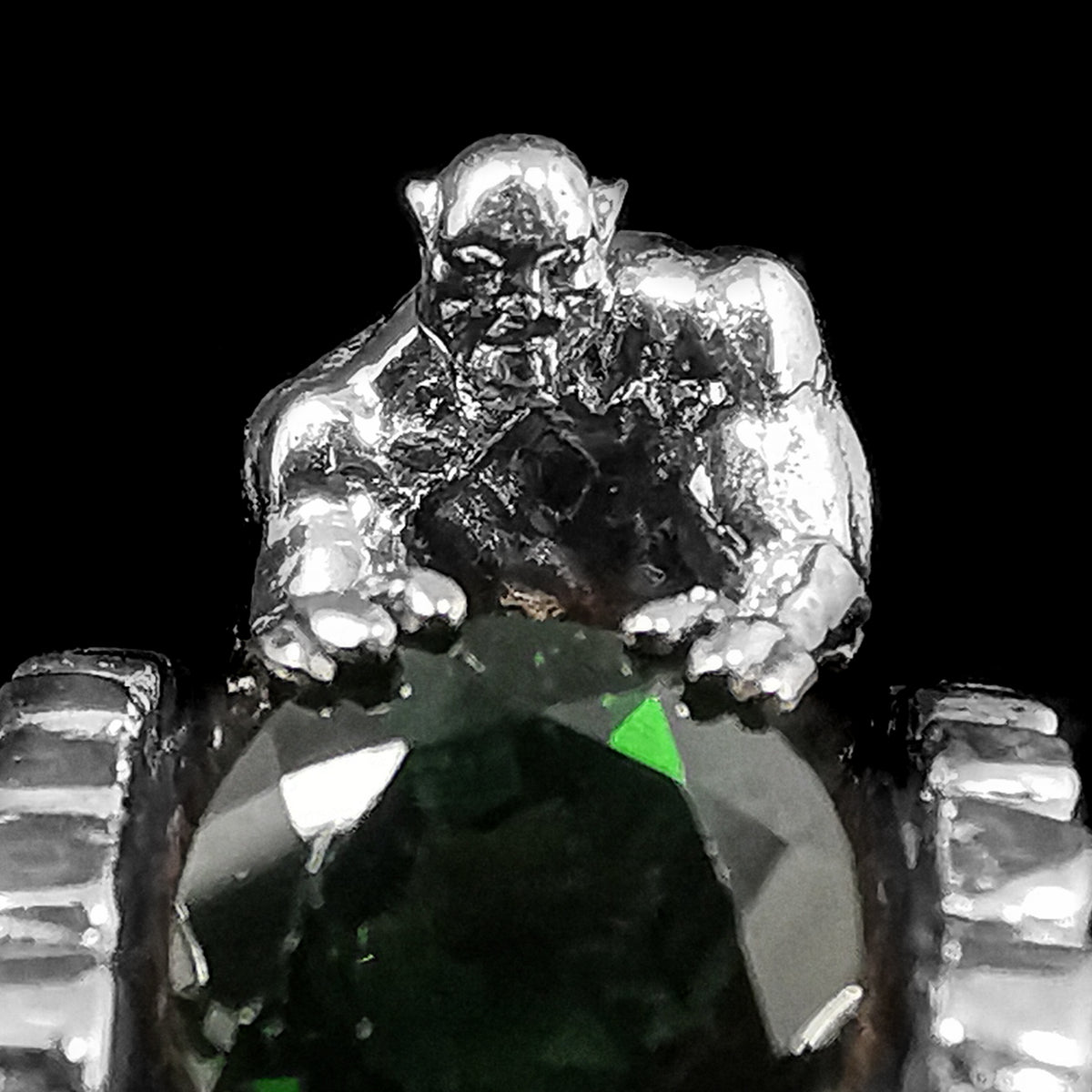 Troll Over Bridge ring in sterling silver.