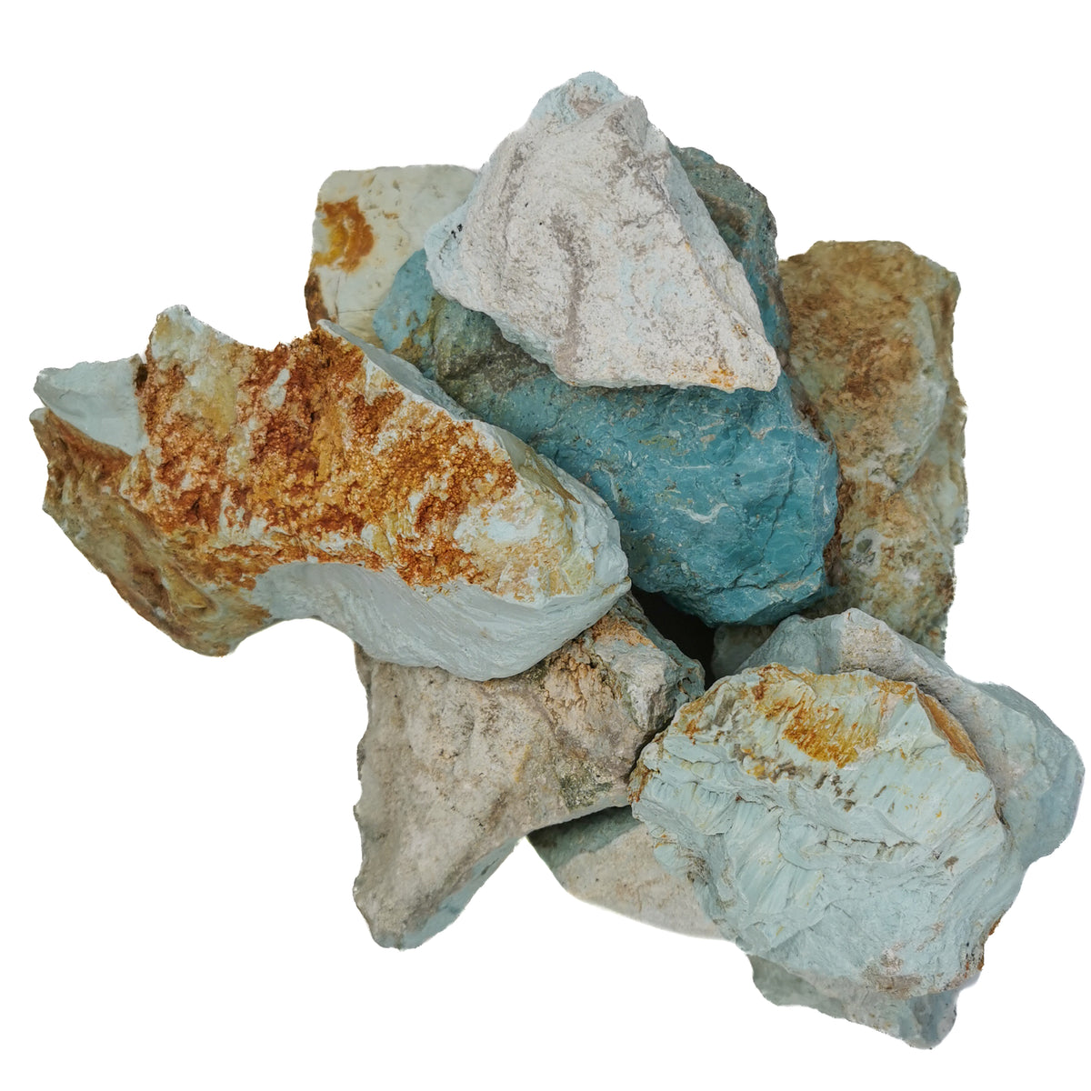 Turquoise rough from Madagascar – pile of pieces