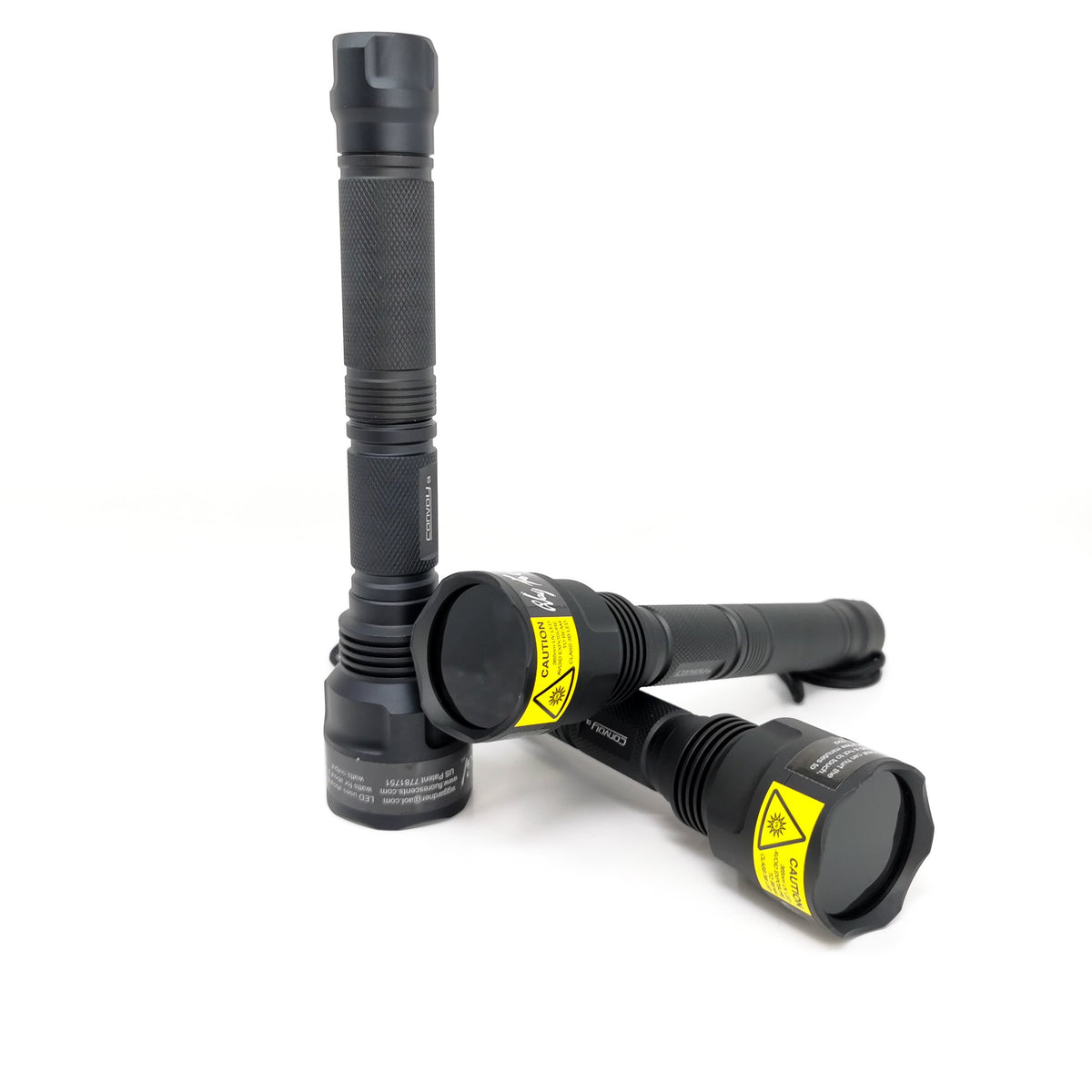 C8 UV flashlight: two flashlights upright and flat