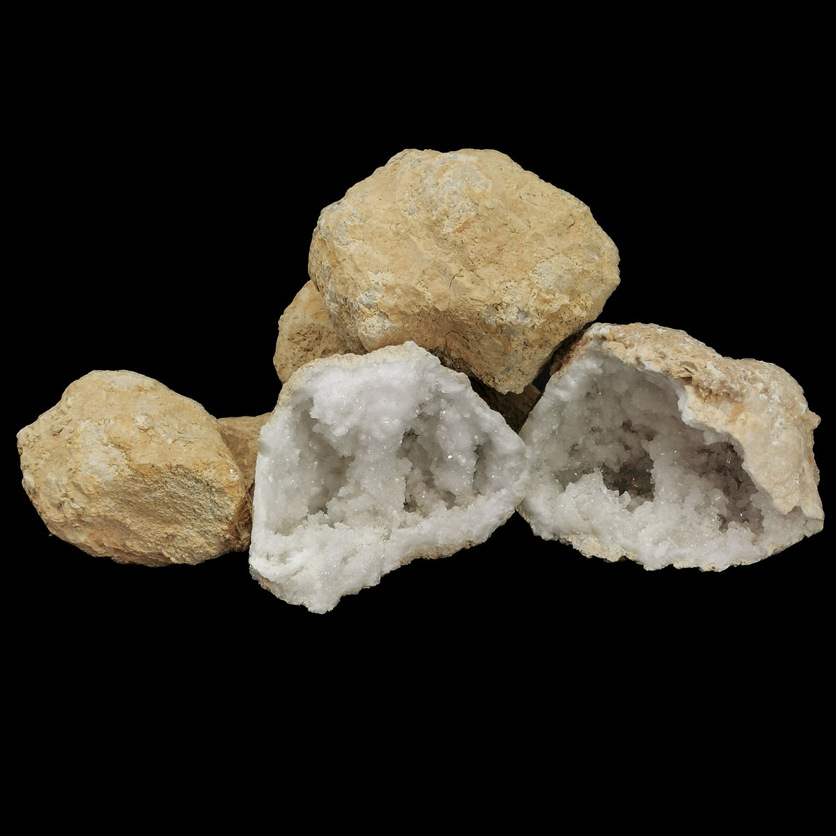 Uncracked Quartz Crystal Geode specimen from Morocco.