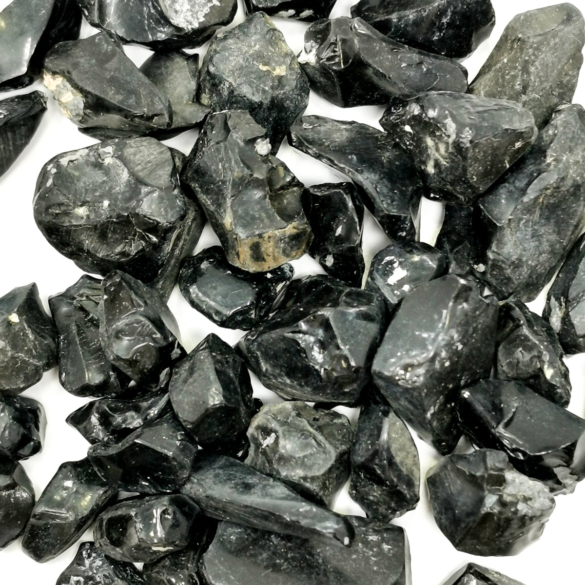 Wind Slick Obsidian raw, a volcanic glass, from Utah, USA.