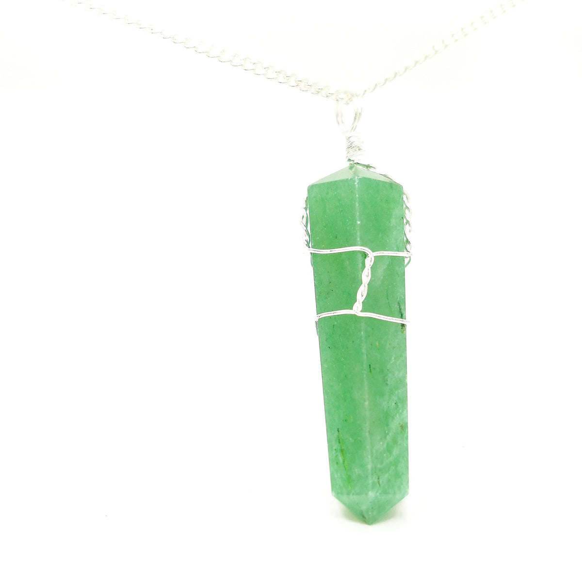 Wire wrap crystal pendant – aventurine