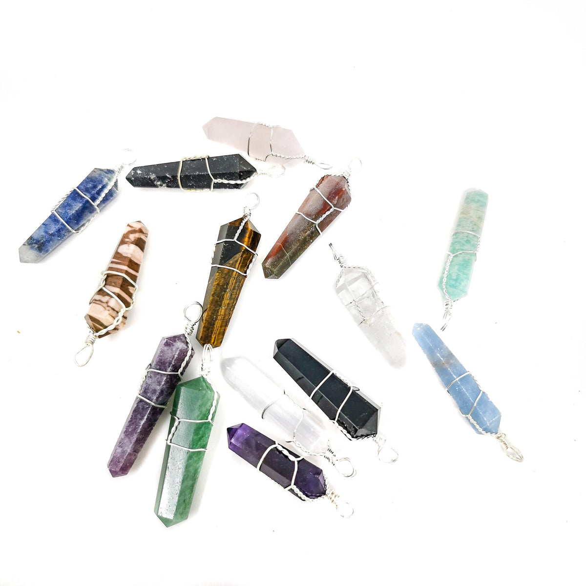 Wire wrap crystal pendant – assorted pendants