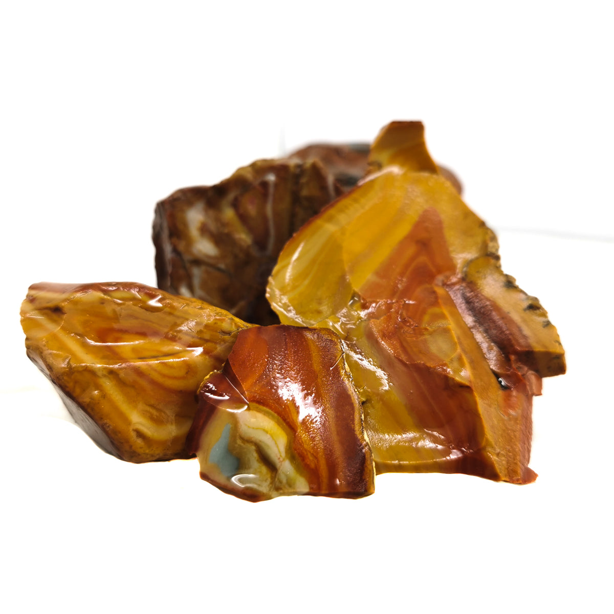 Wonderstone rough, Utah: group of banded pieces