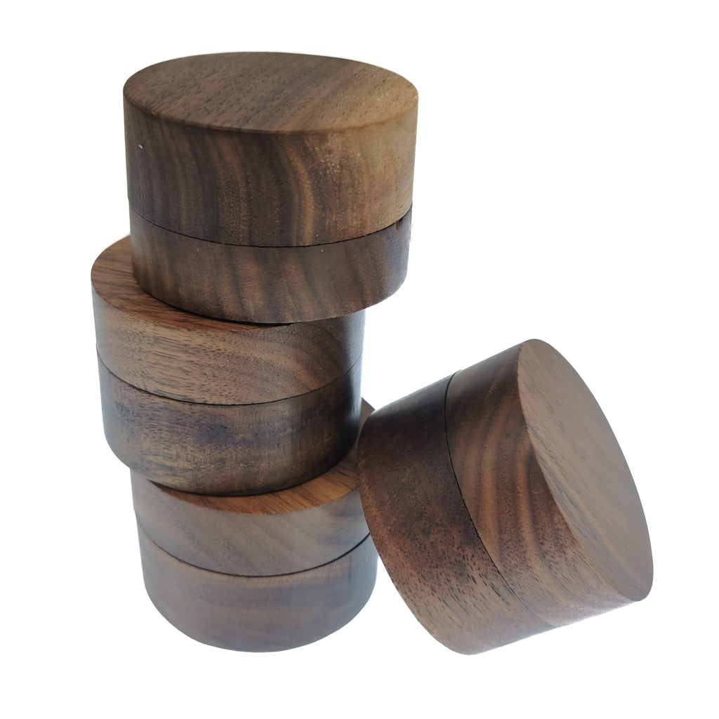 Wood Ring Box display, made of walnut.