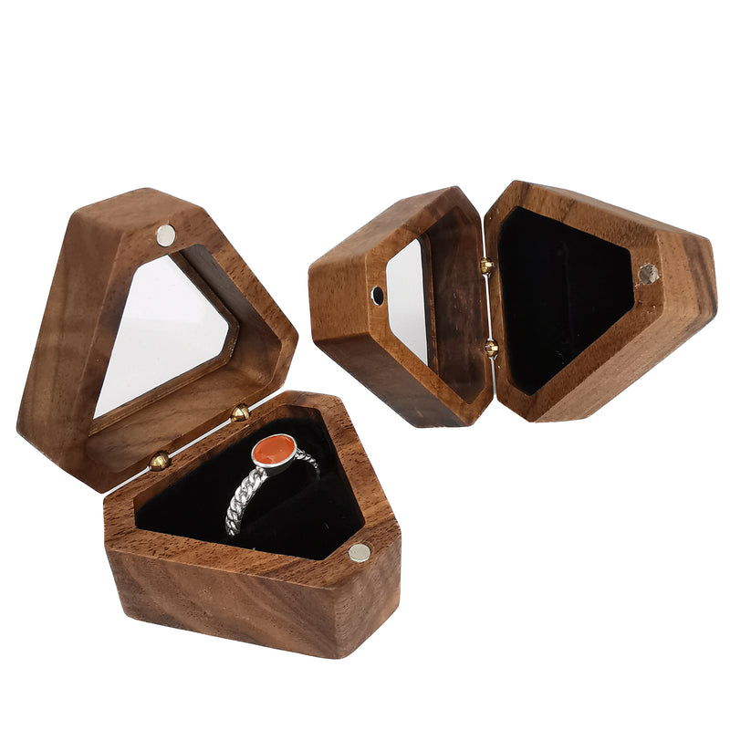 木質戒指盒-三角形