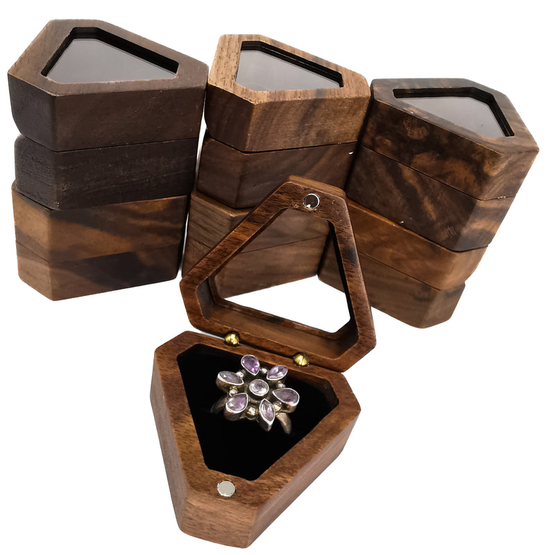 Wooden Ring Box - Triangle