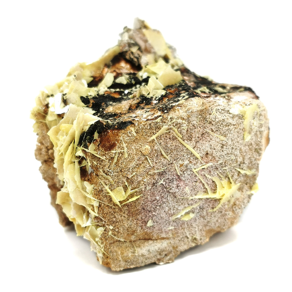 Yellow Wulfenite specimen from Touissit, Morocco.