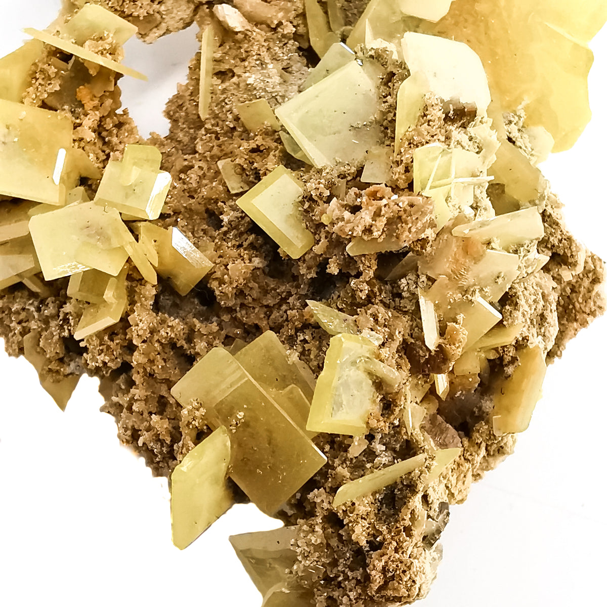 Yellow Wulfenite specimen from Touissit, Morocco.
