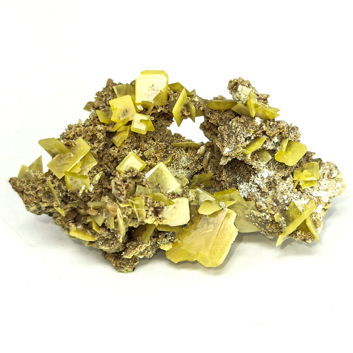 Yellow Wulfenite specimen from Touissit, Morocco.