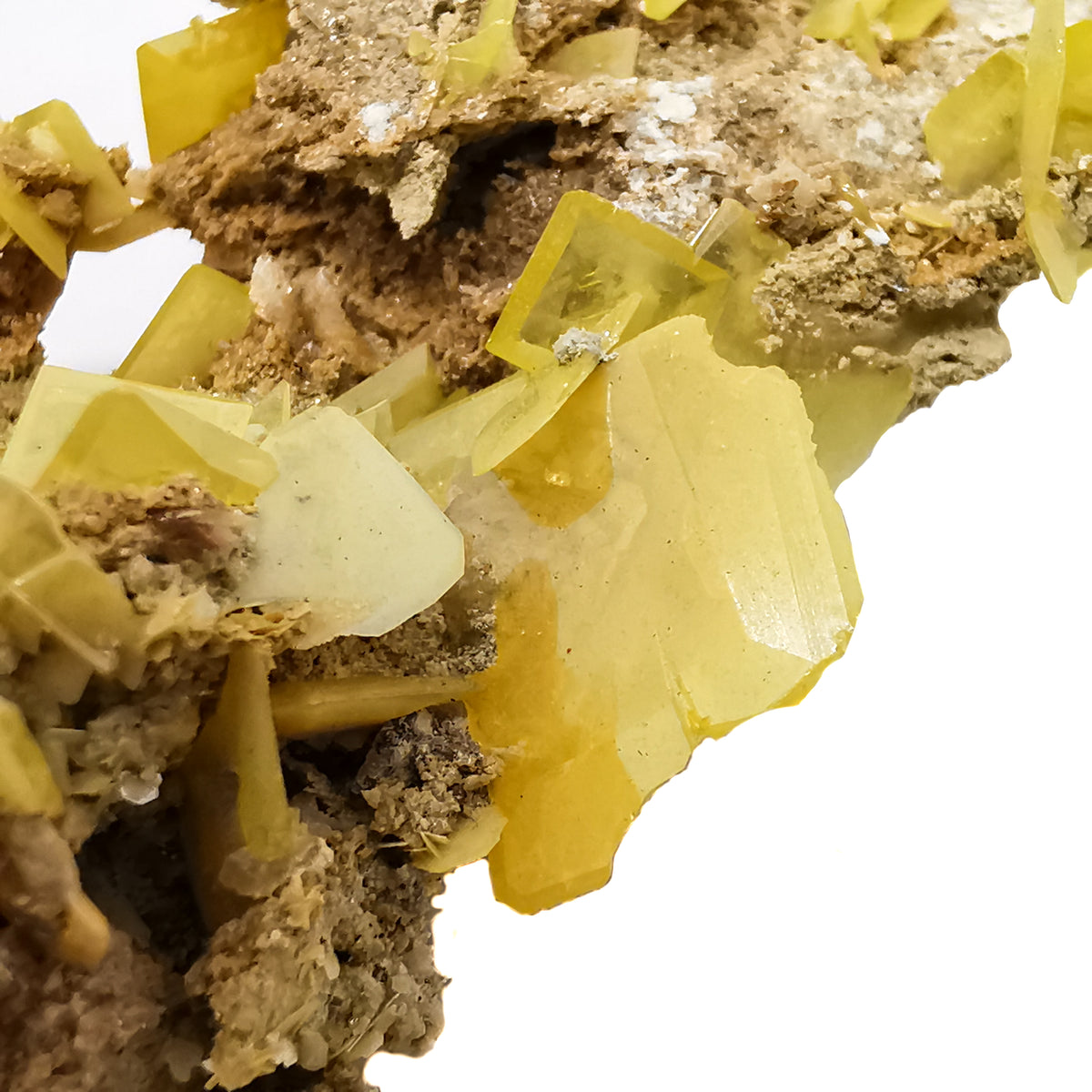 Yellow Wulfenite specimen from Touissit, Morocco.