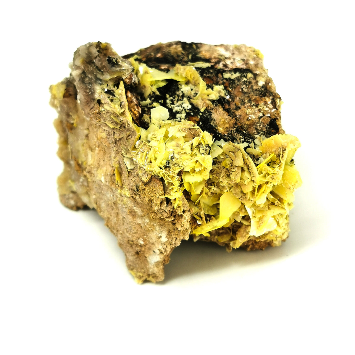 Yellow Wulfenite specimen from Touissit, Morocco.