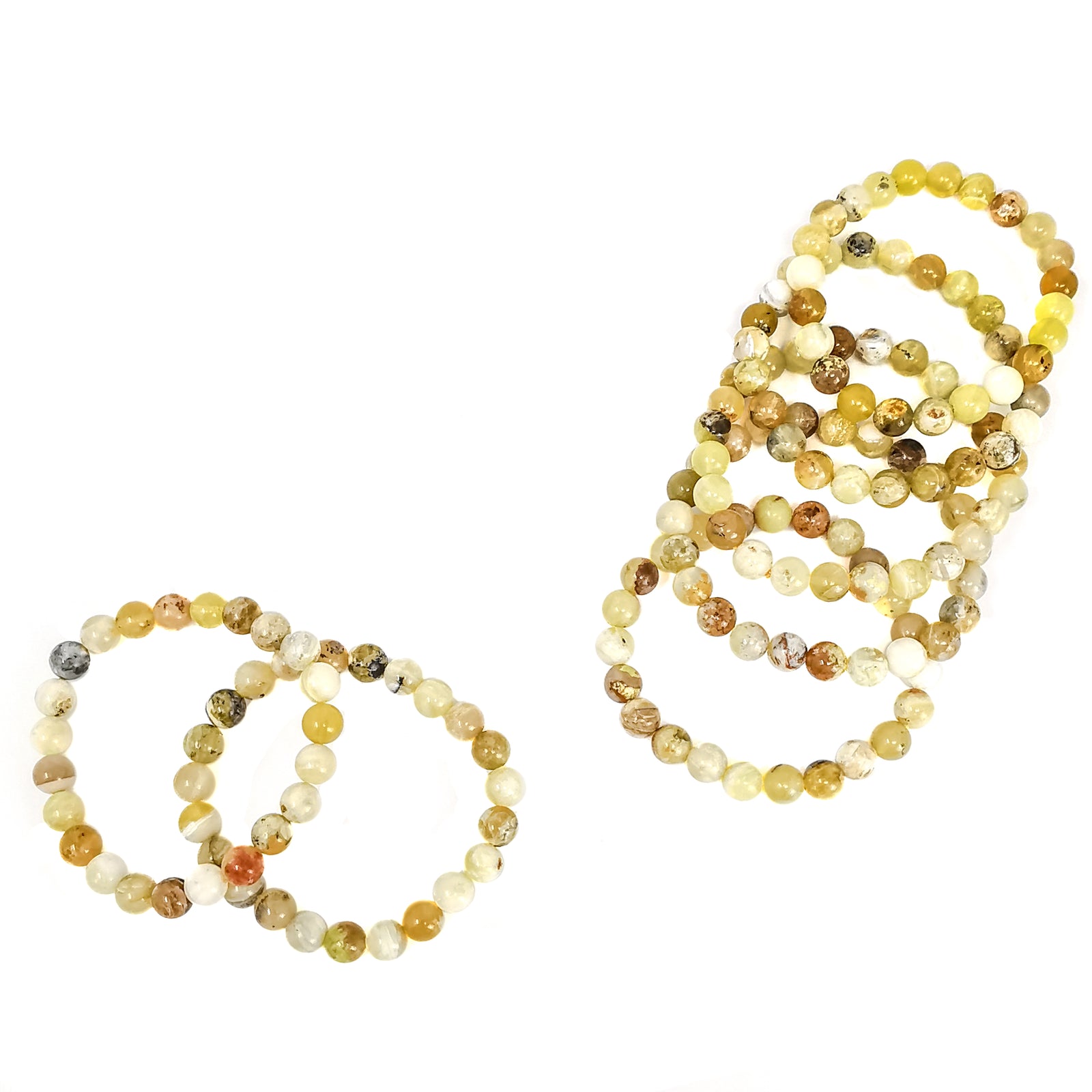Yellow Opal Bead Bracelet 8mm