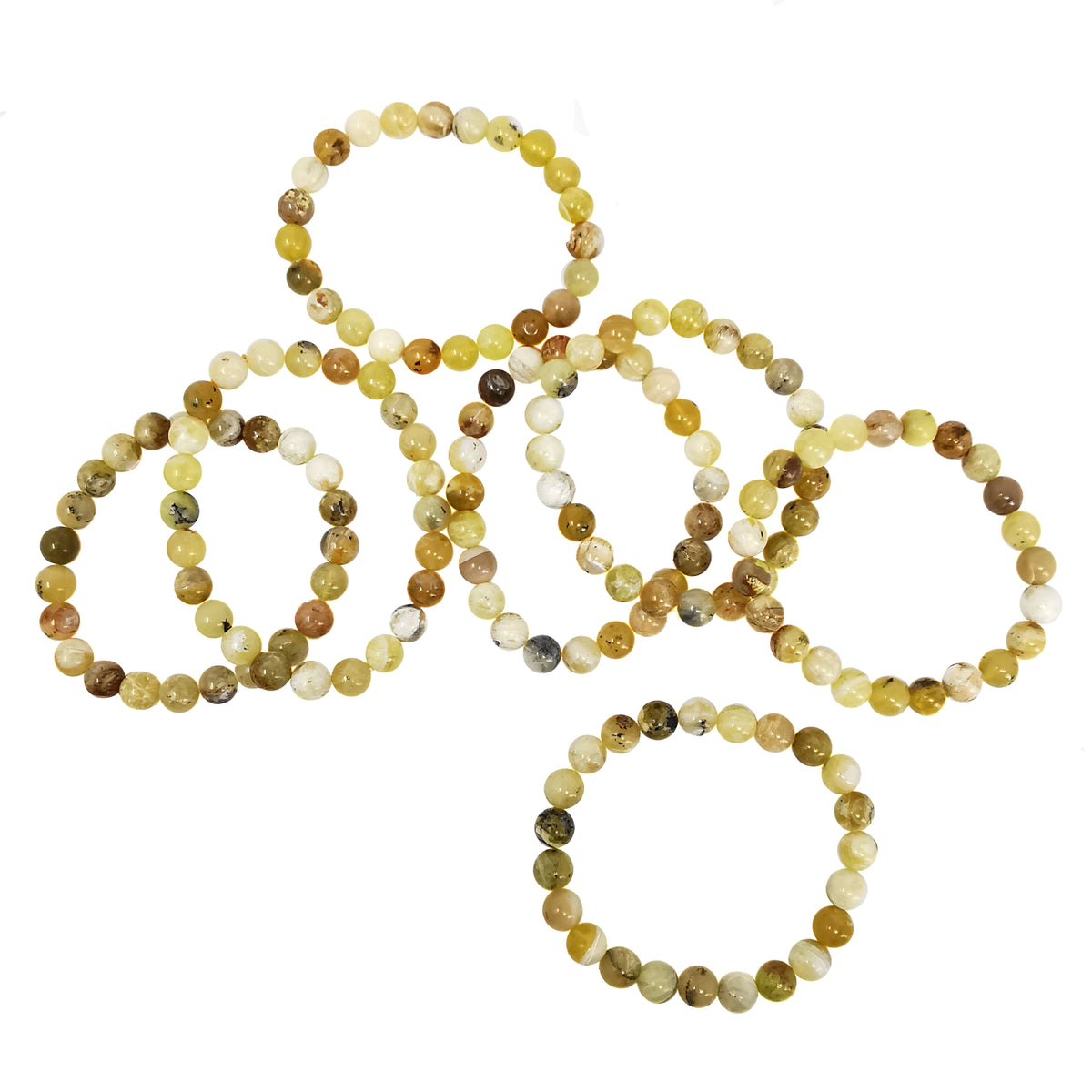 Yellow Opal bead bracelet 8mm.