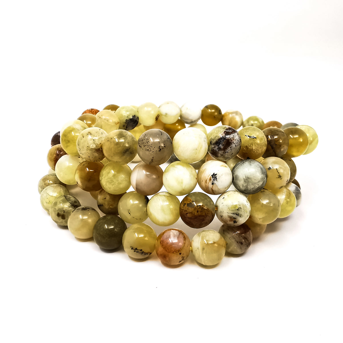 Yellow Opal bead bracelet 8mm.