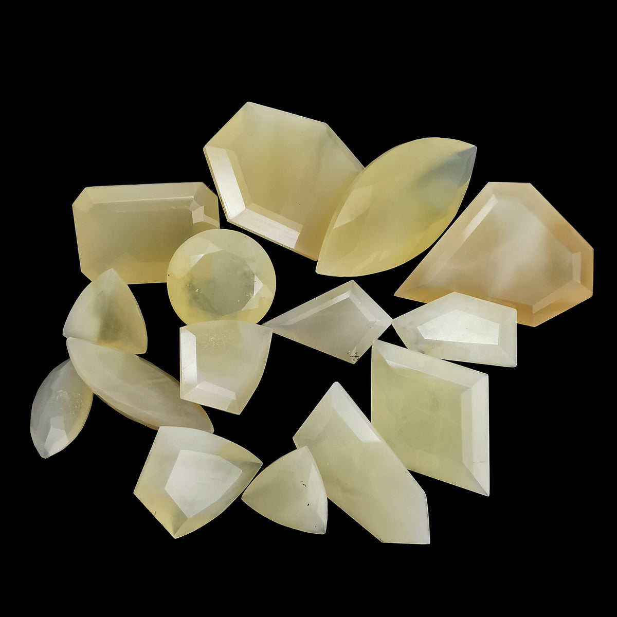 Yellow Opal facet, hydrated silica, from Tanzania.