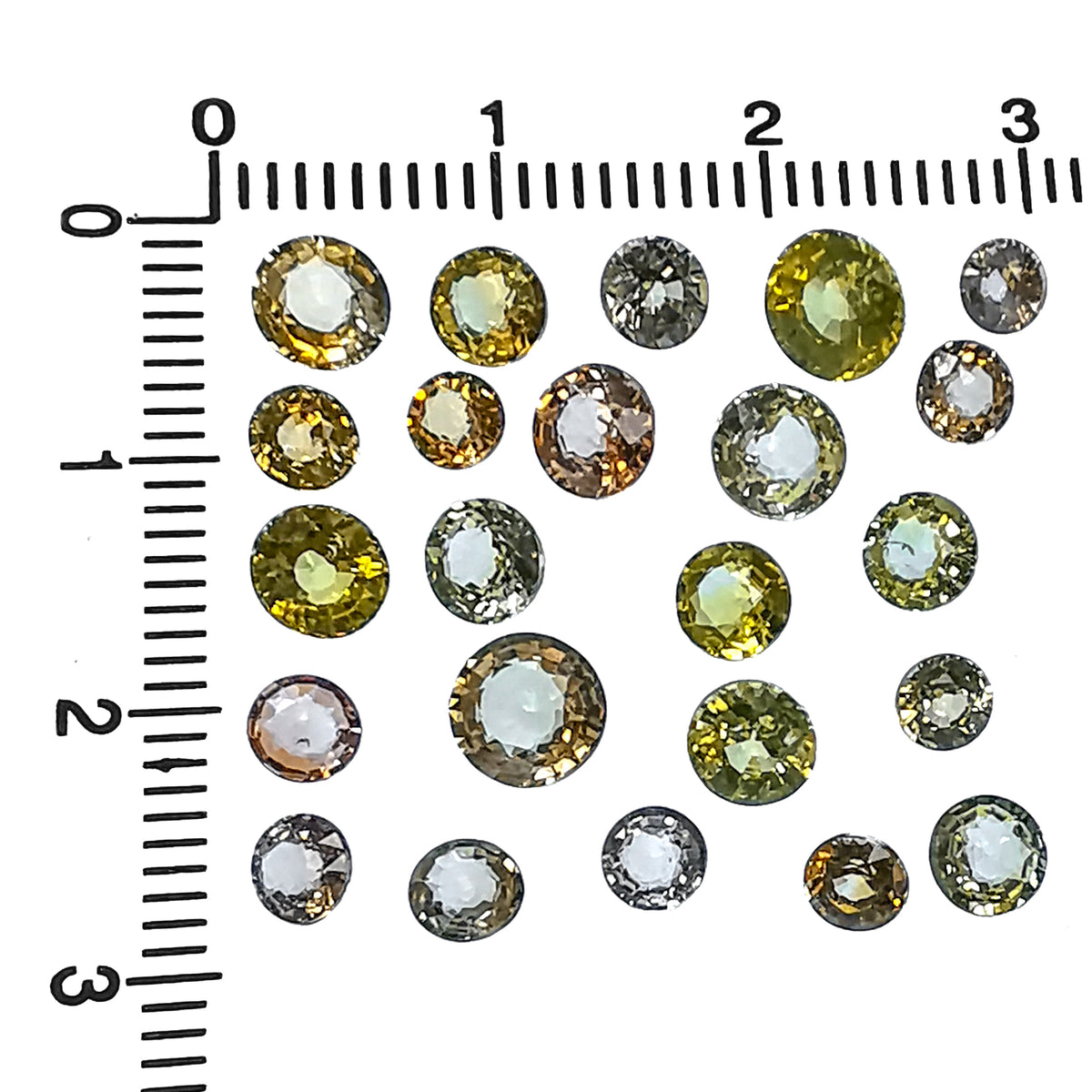 Yellow/Orange Sapphire facet, a variety of corundum.