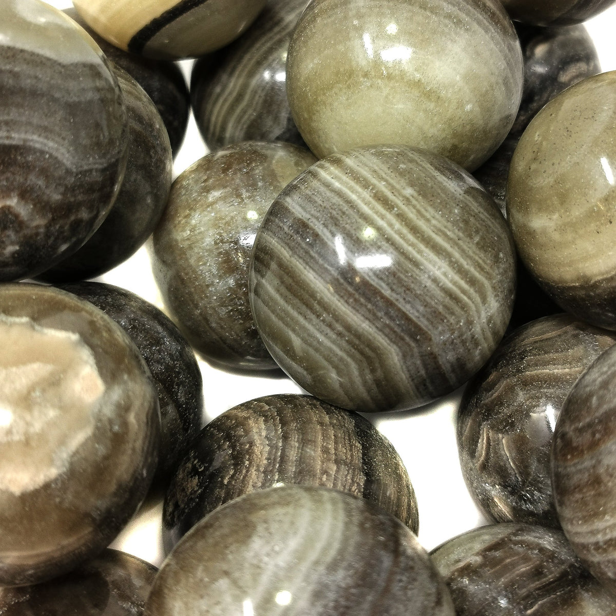 Zebra Calcite sphere from Mexico.